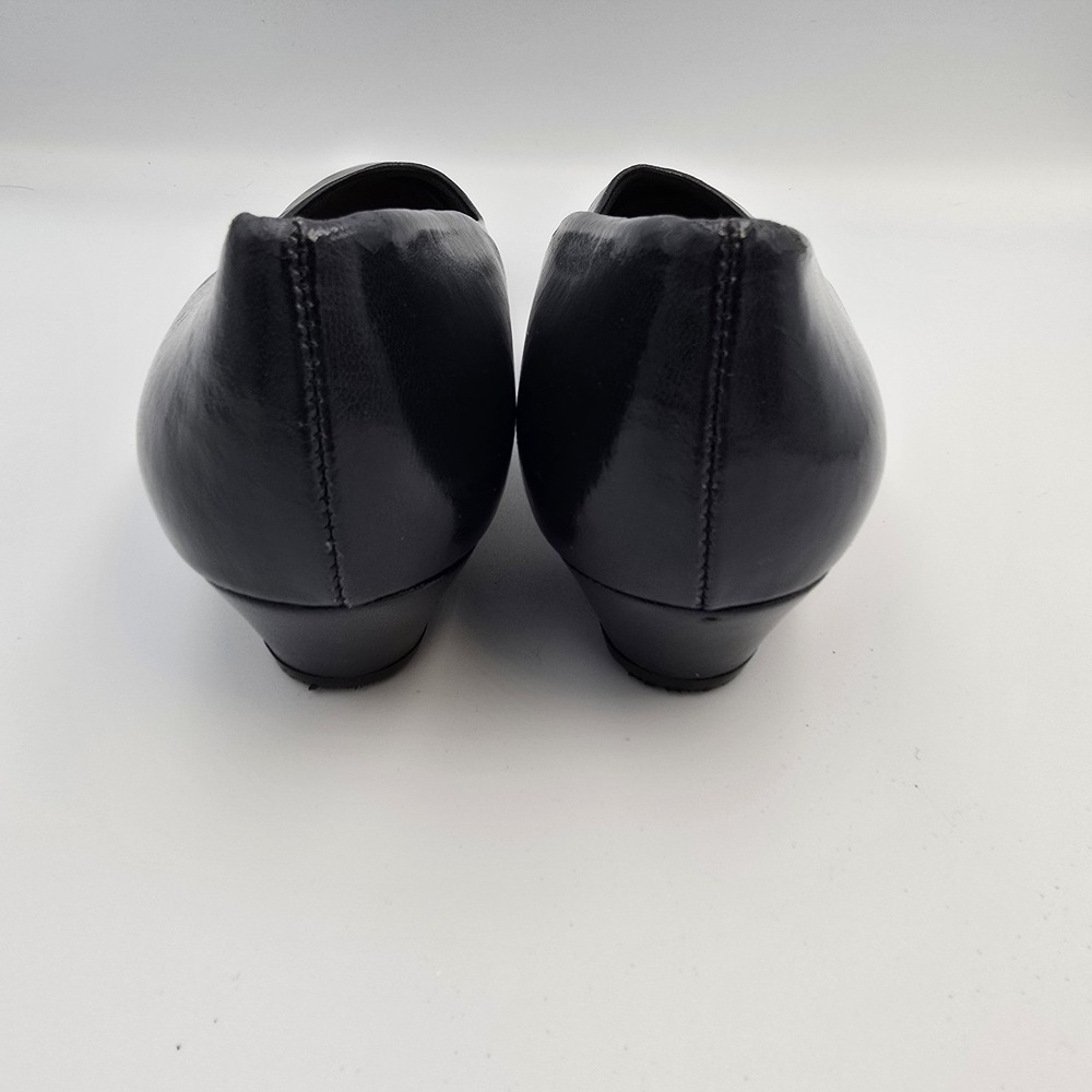 Soft Style Hush Puppies Angel II Block Heel Navy Blue Smooth Shoe Womens 10 M - Picture 8 of 8